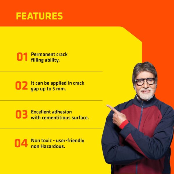 DR. FIXIT 201 Crack-X Paste – 500gm | Flexible, Ready-to-Use Crack Filler for Walls & Roofs | Interior & Exterior Surface Repair with Superior Bonding - Image 7