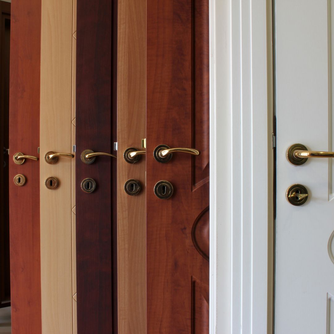 Stylish designer doors for home interiors in wood and PVC