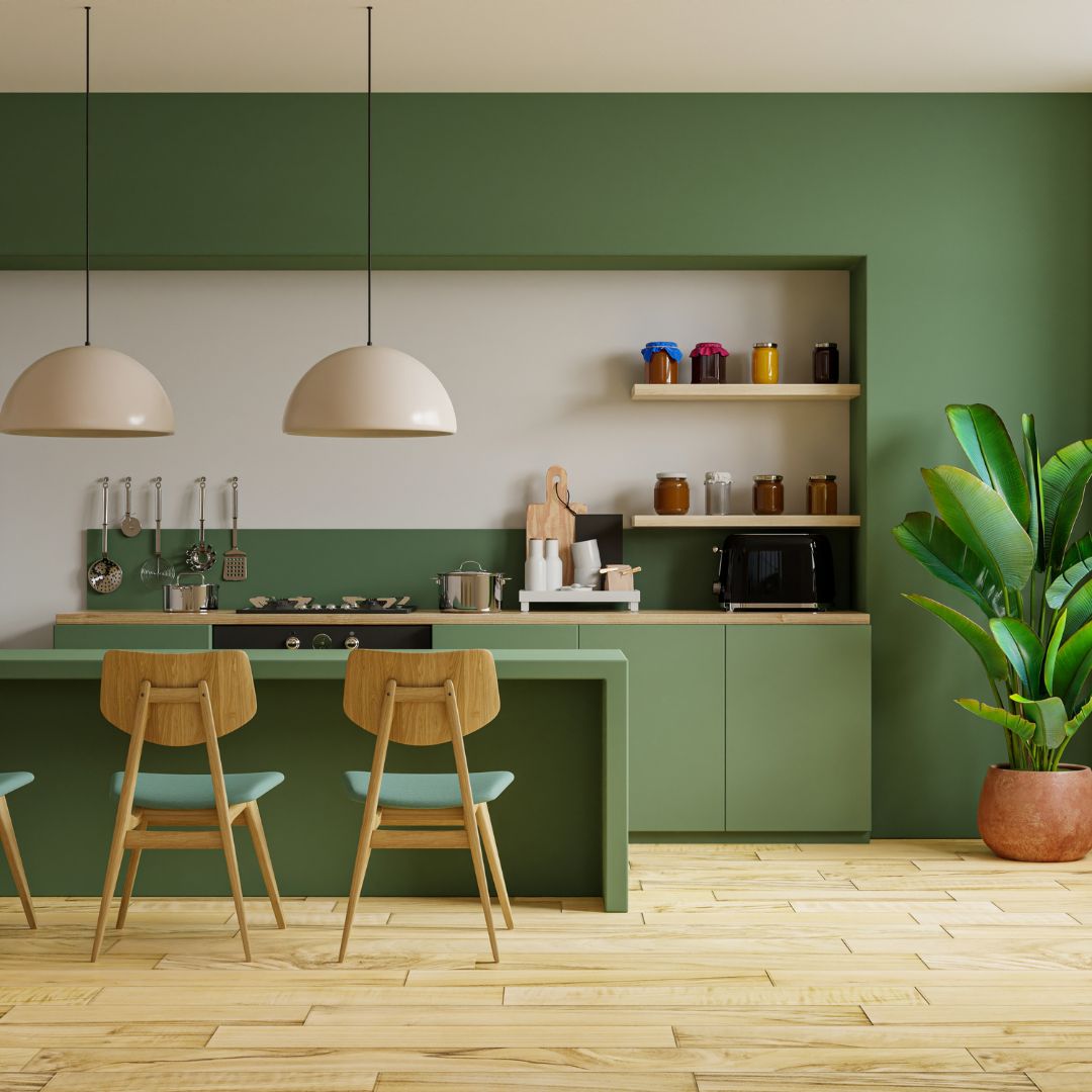Modern modular kitchen with sleek cabinets and smart storage
