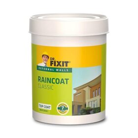 Dr. Fixit Raincoat Classic Exterior Waterproofing Paint White Base, 7-Year Protection Bucket